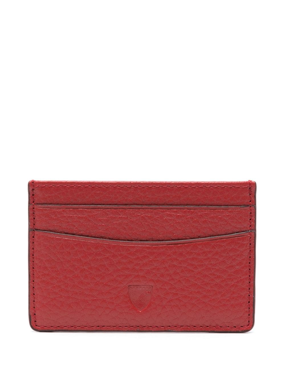 Aspinal Of London logo-stamp leather cardholder - Rosso