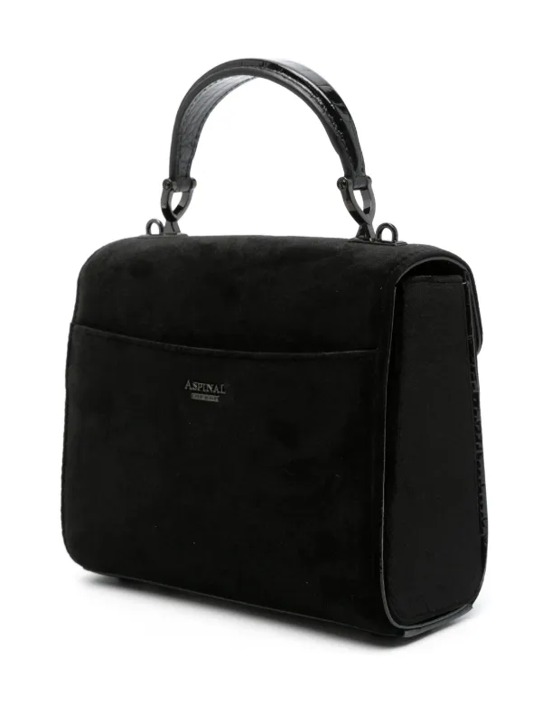 ミディメイフェアバッグ 黒 Top Handle Bag: Black Croc Midi Mayfair® Bag | Aspinal of London