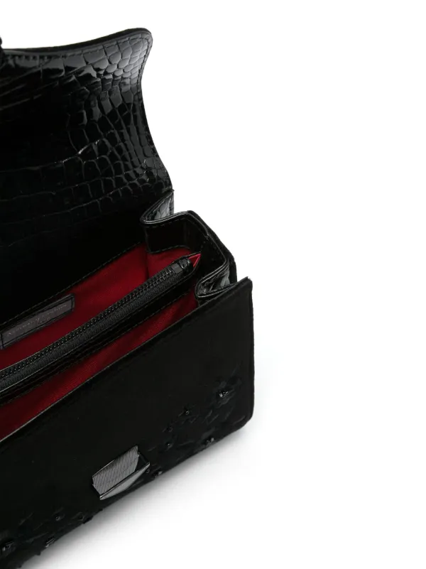 ミディメイフェアバッグ 黒 Top Handle Bag: Black Croc Midi Mayfair® Bag | Aspinal of London