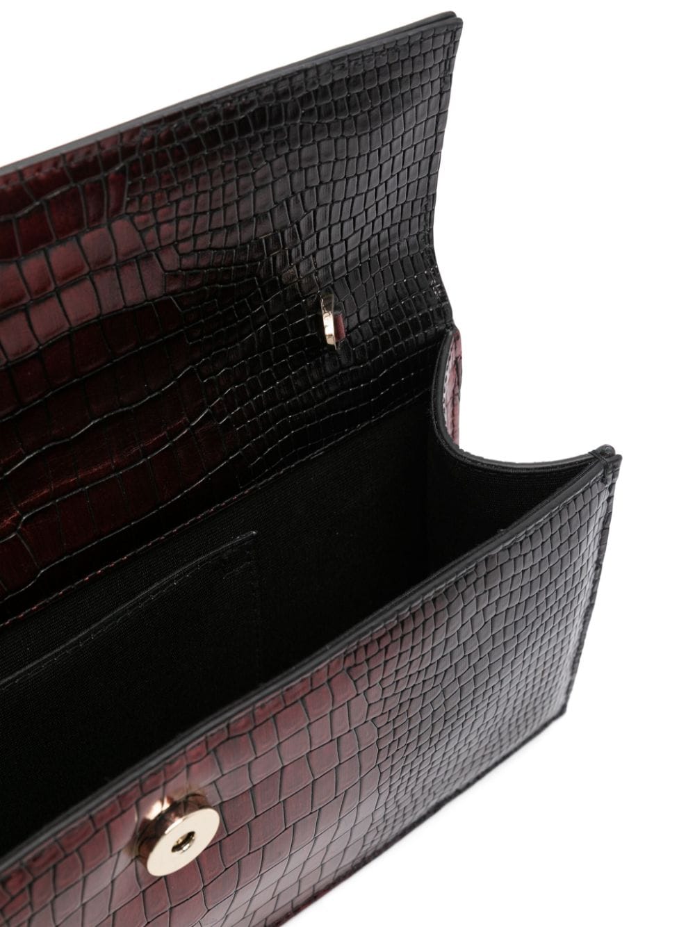 Shop Aspinal Of London Ava Embossed Crocodile Clutch Bag In Black