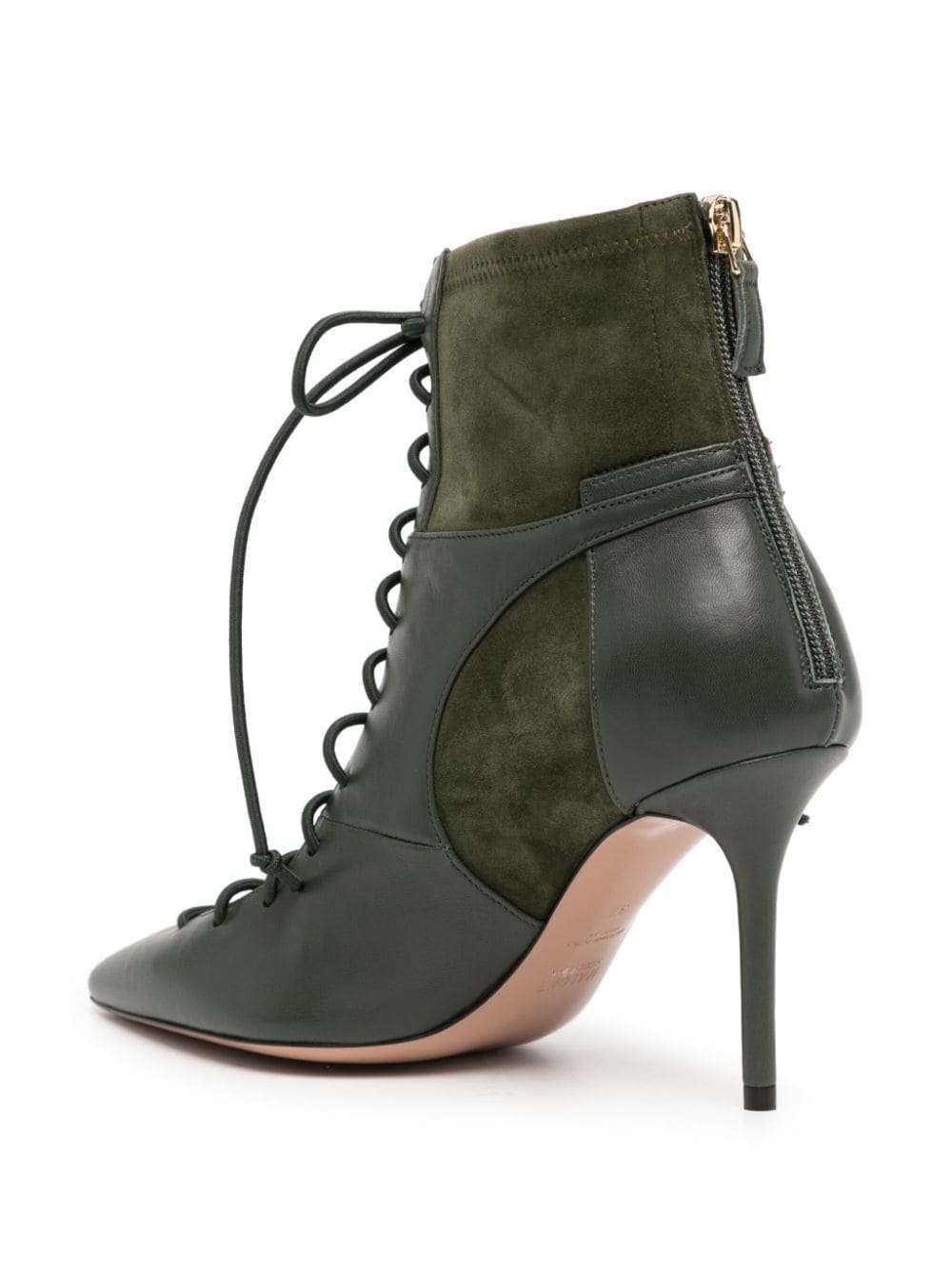 Shop Malone Souliers Montana 85mm Panelled Lace-up Boots In Green