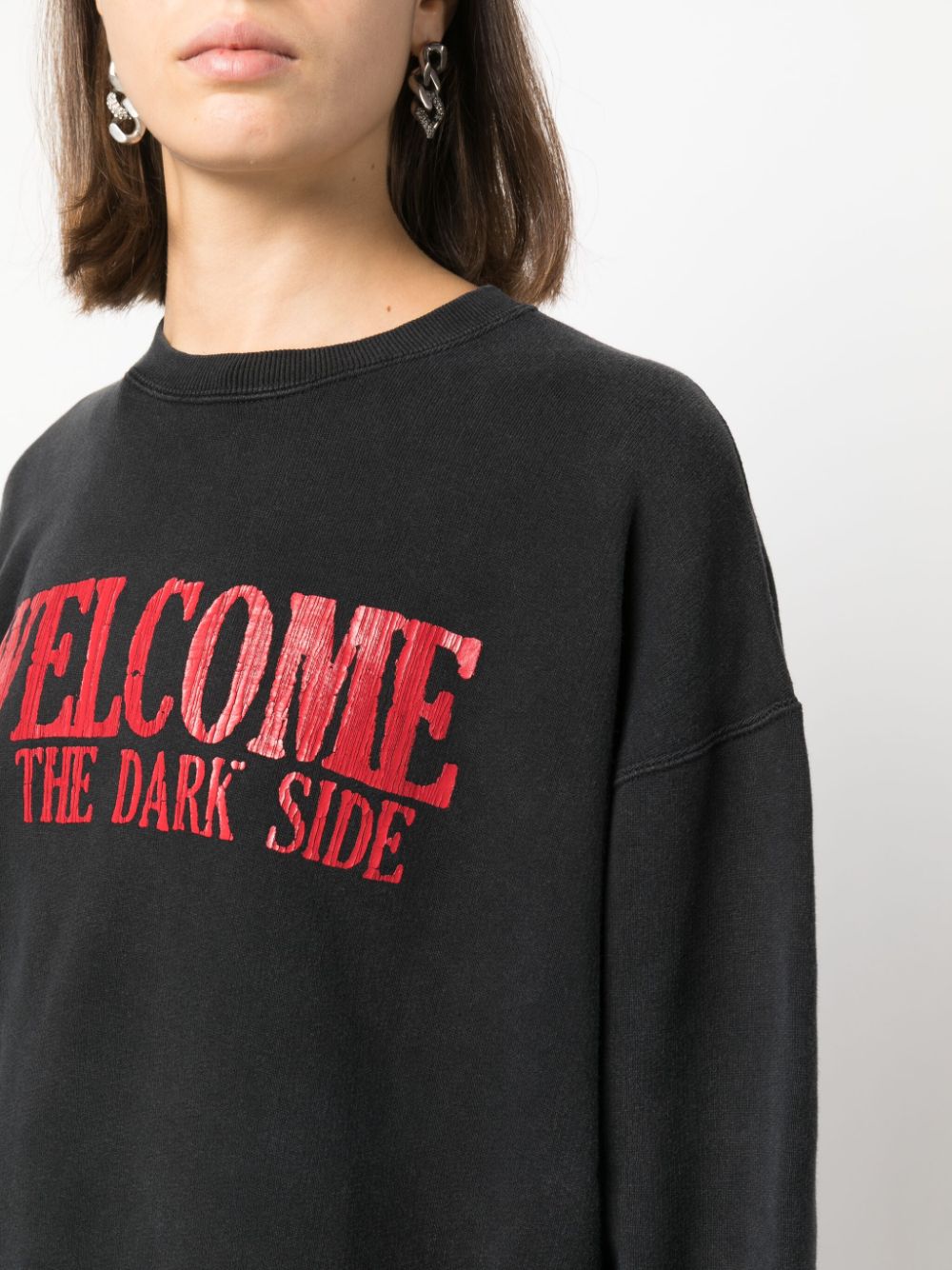 Shop R13 Slogan-print Sweatshirt In Black