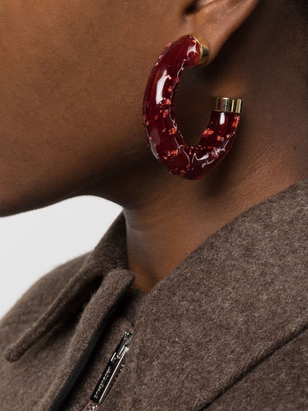Shop Jacquemus Les Créoles Confiture Hoop Earrings In Red
