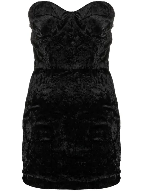 ROTATE BIRGER CHRISTENSEN strapless velvet-effect minidress