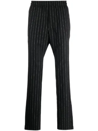 1017 ALYX 9SM logo-pattern wool-blend Trousers | Black | FARFETCH UK