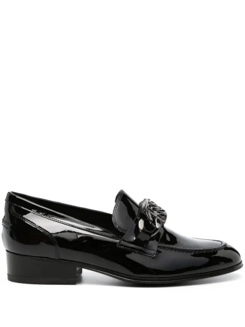 Casadei buckle-embellished patent leather loafers