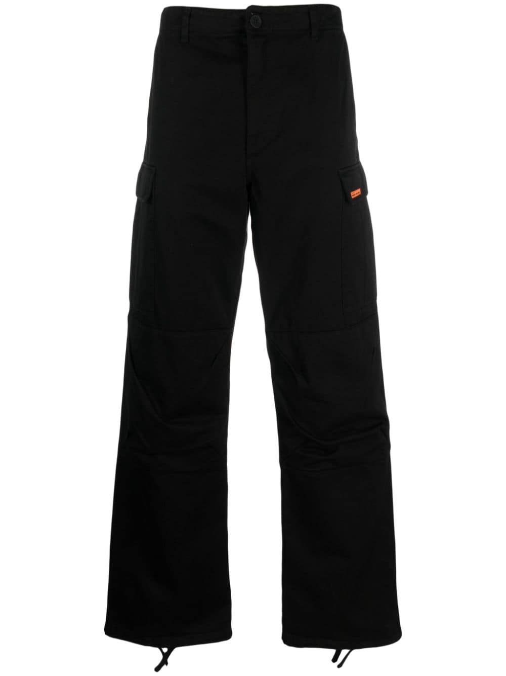 Heron Preston Logo-tag Wide-leg Trousers In Black