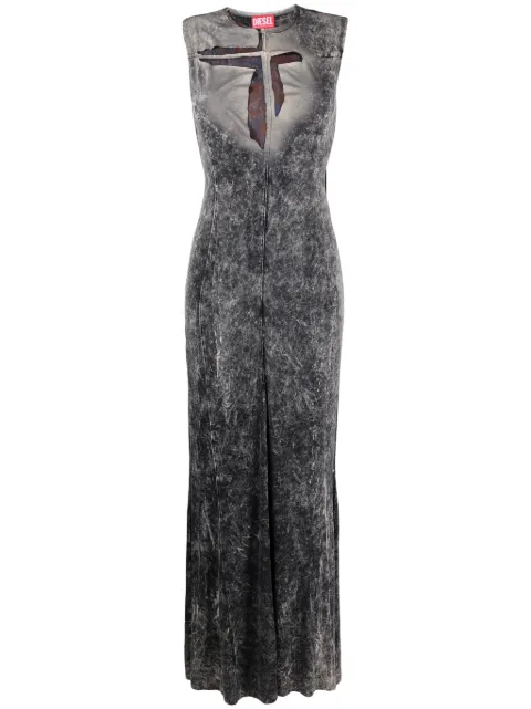 Diesel ripped distressed-effect maxi dress