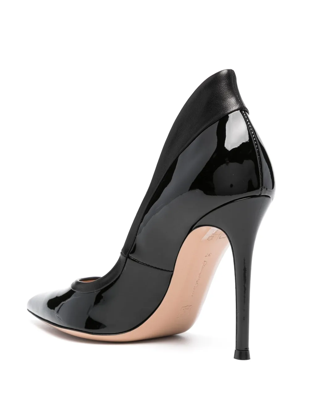 Gianvito Rossi Pointed Lacquered Leather High Heels In Black