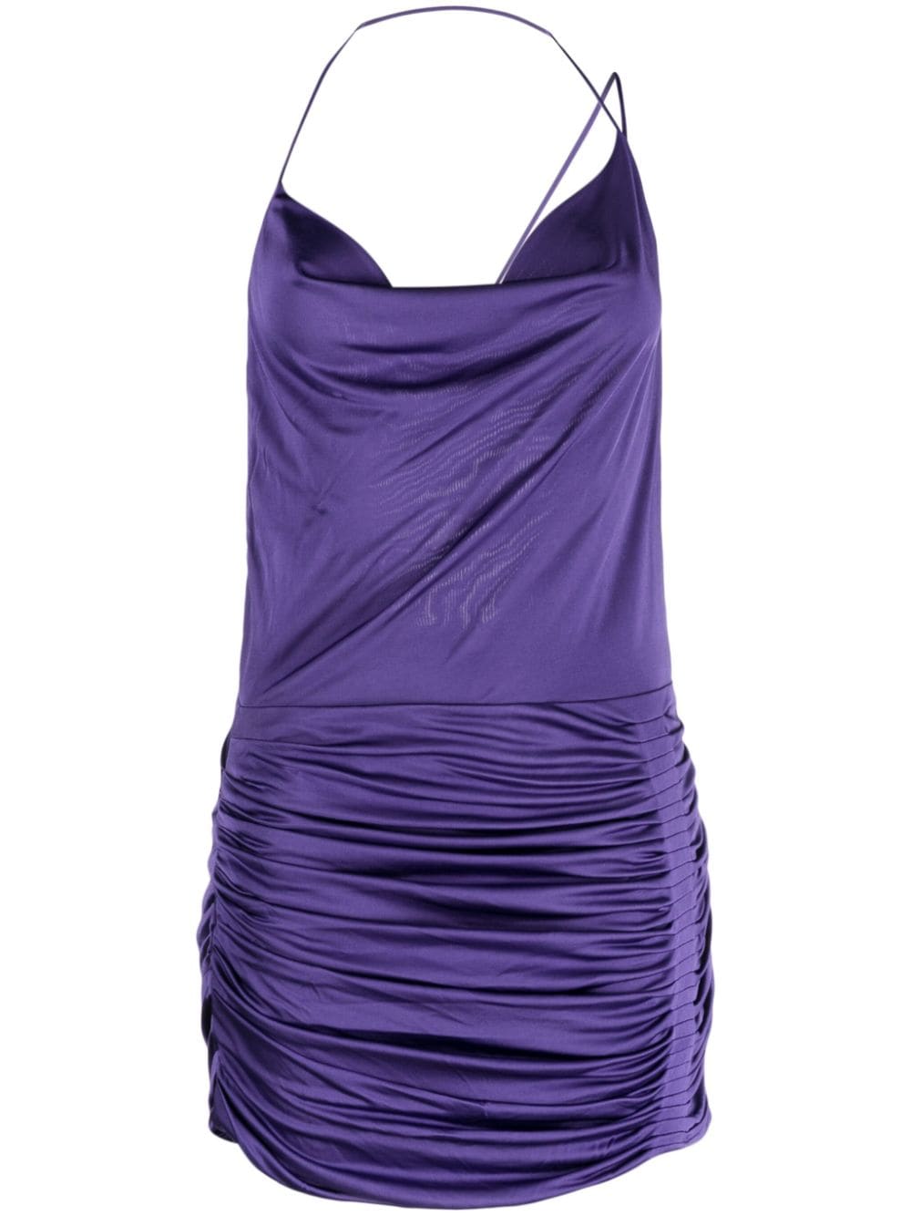 gauge81 robe drapée adana à col bénitier - violet