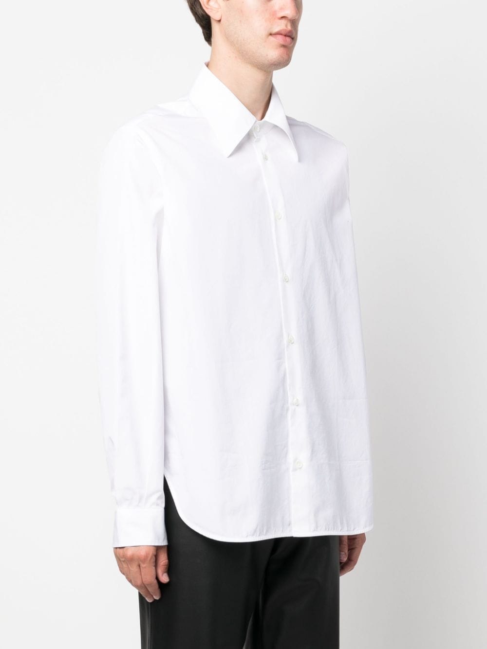 Shop Sunflower Pleace Poplin Long-sleeved Shirt In White