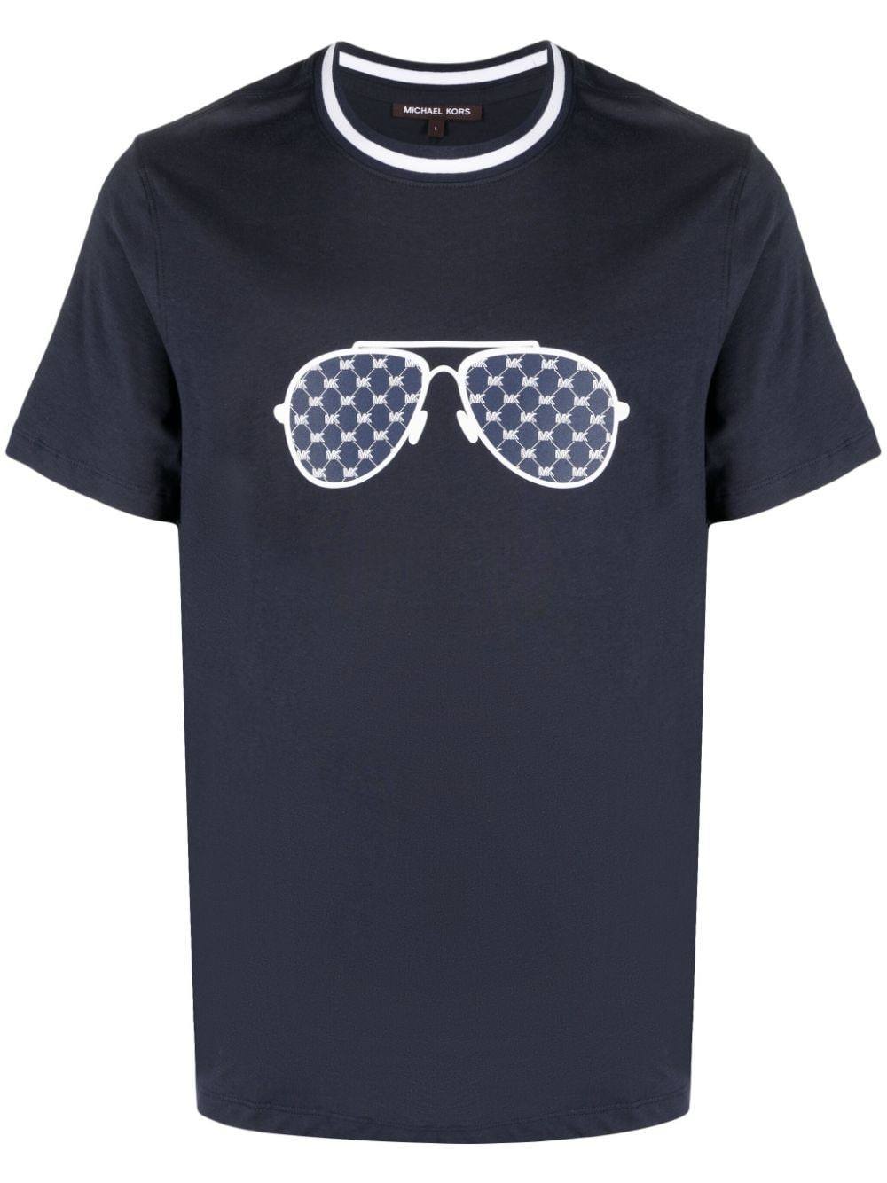 Michael Kors Monogram-sunglasses Print T-shirt In Blue