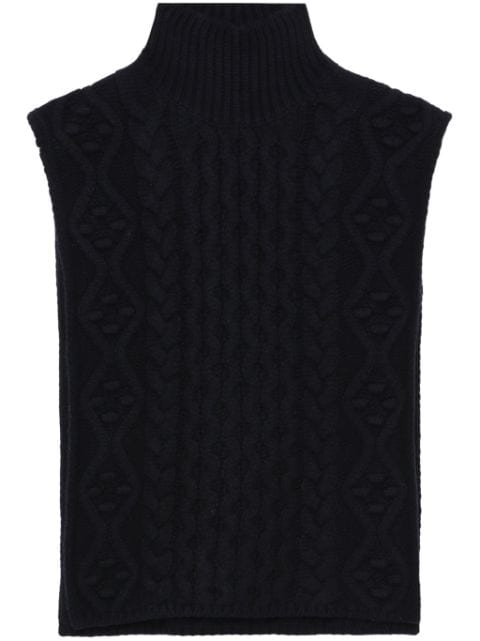 Loulou Studio high-neck sleeveless cable-knit vest