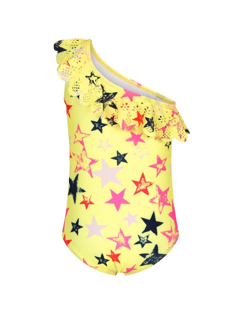 Molo star-print one-shoulder swimsuit - Geel