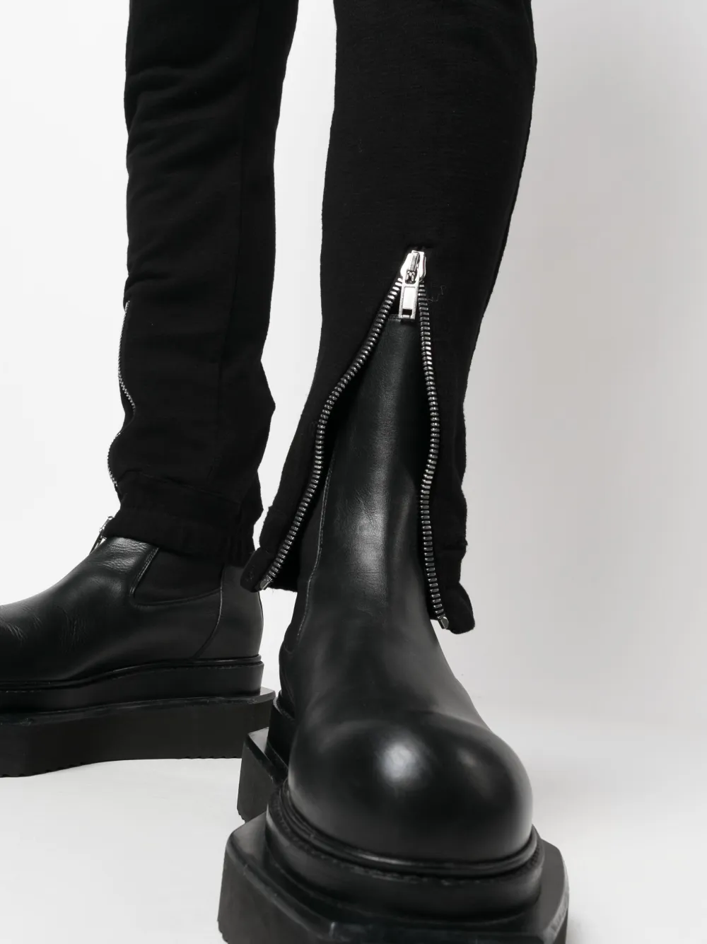 Rick Owens Katoenen broek met decoratieve rits Zwart