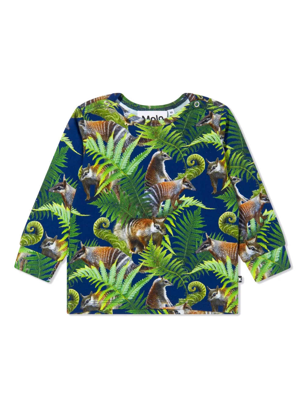 Molo Babies' Graphic-print Crew-neck T-shirt In Multicolour