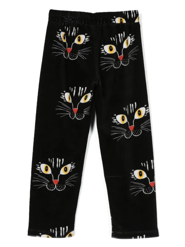 Mini Rodini Angry Cat Velour Trousers Farfetch