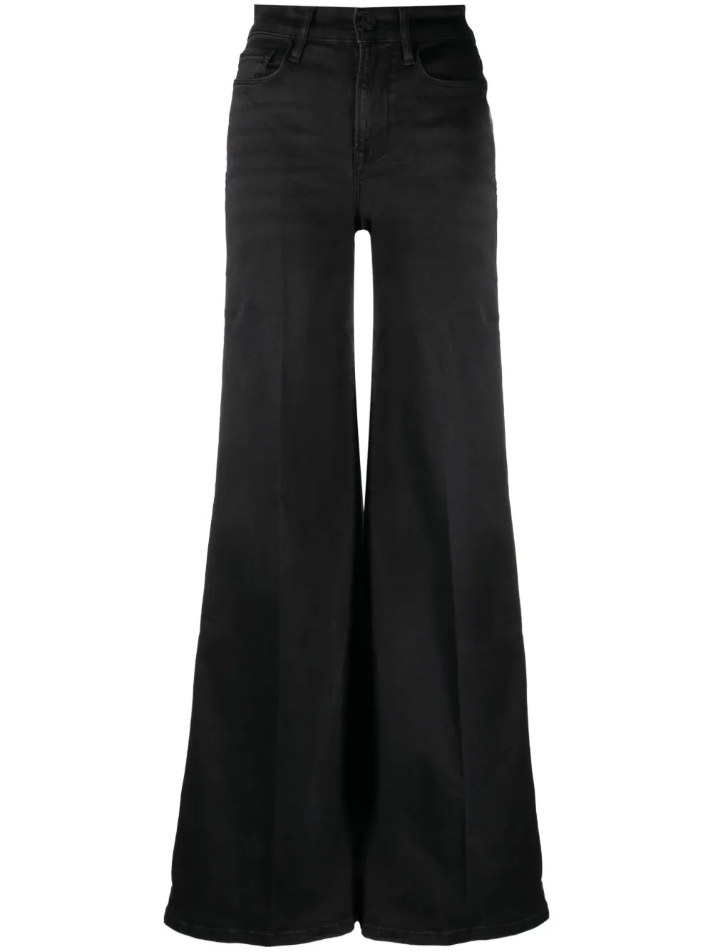 Frame Le Slim Palazzo Wide Leg Jeans In Black