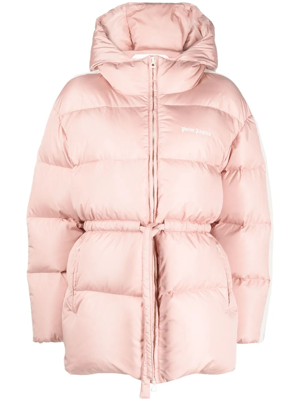 Palm Angels Pink Waist Belt Down Jacket In Pink