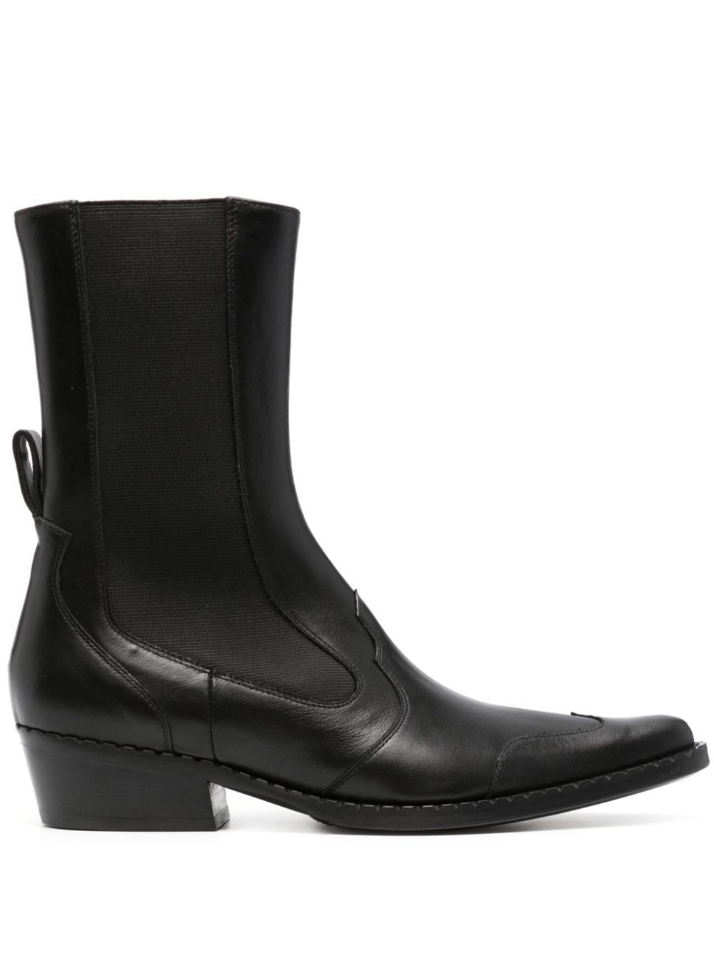 By Far Otis 40mm Leather Boots In Black