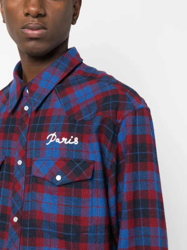 Kenzo plaid-check Pattern Shirt | Blue | FARFETCH JO