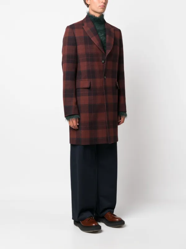 Plaid wool coat on sale mens