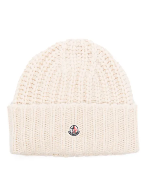 Moncler logo-patch knitted beanie
