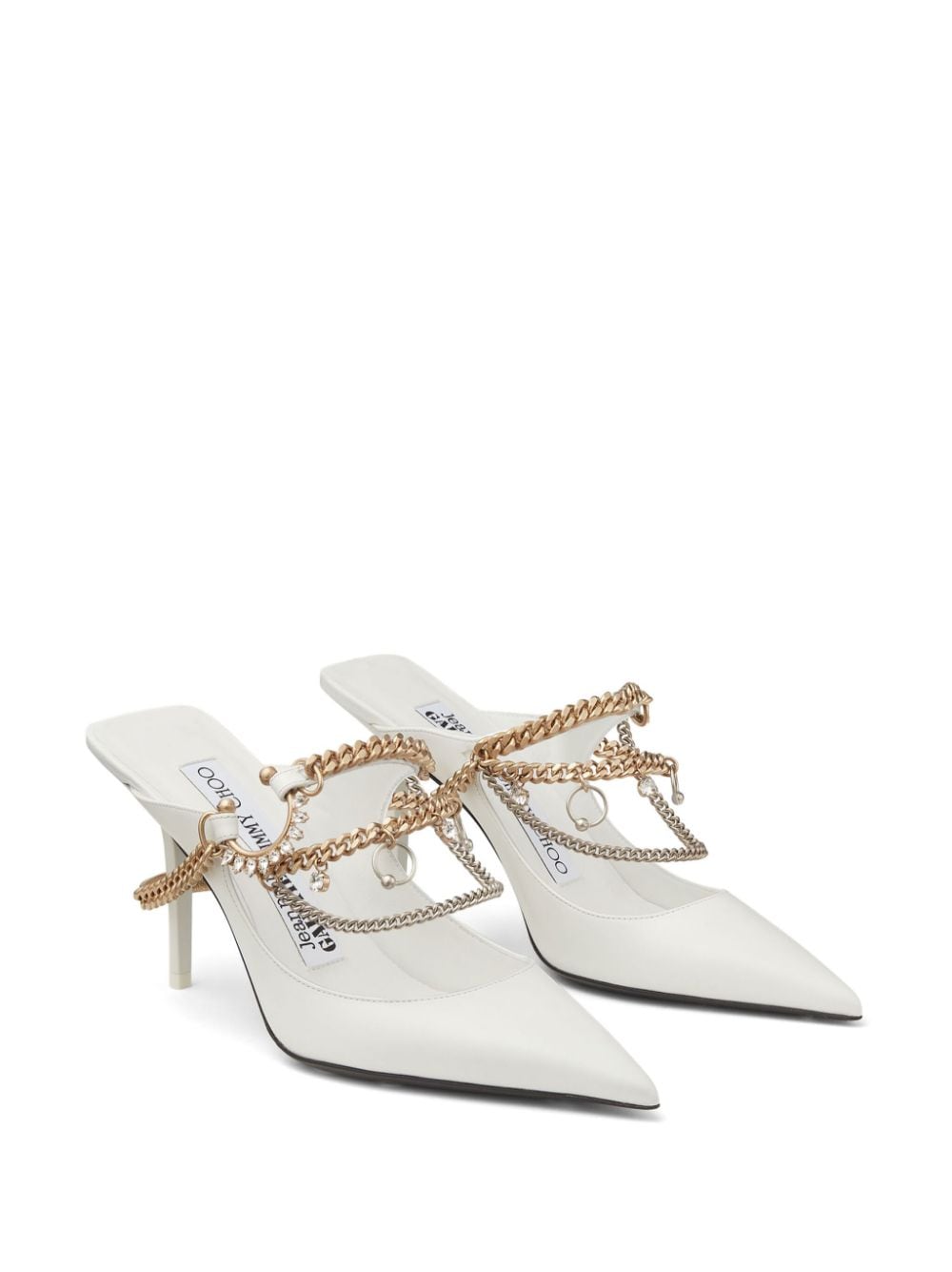 Shop Jimmy Choo X Jean Paul Gaultier Bing 90mm Mules In White