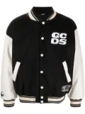GCDS two-tone logo-patch bomber jacket - Black