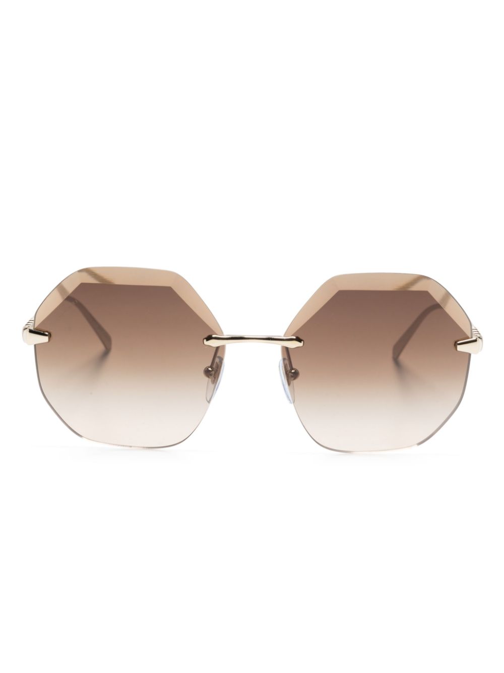 frameless geometric sunglasses