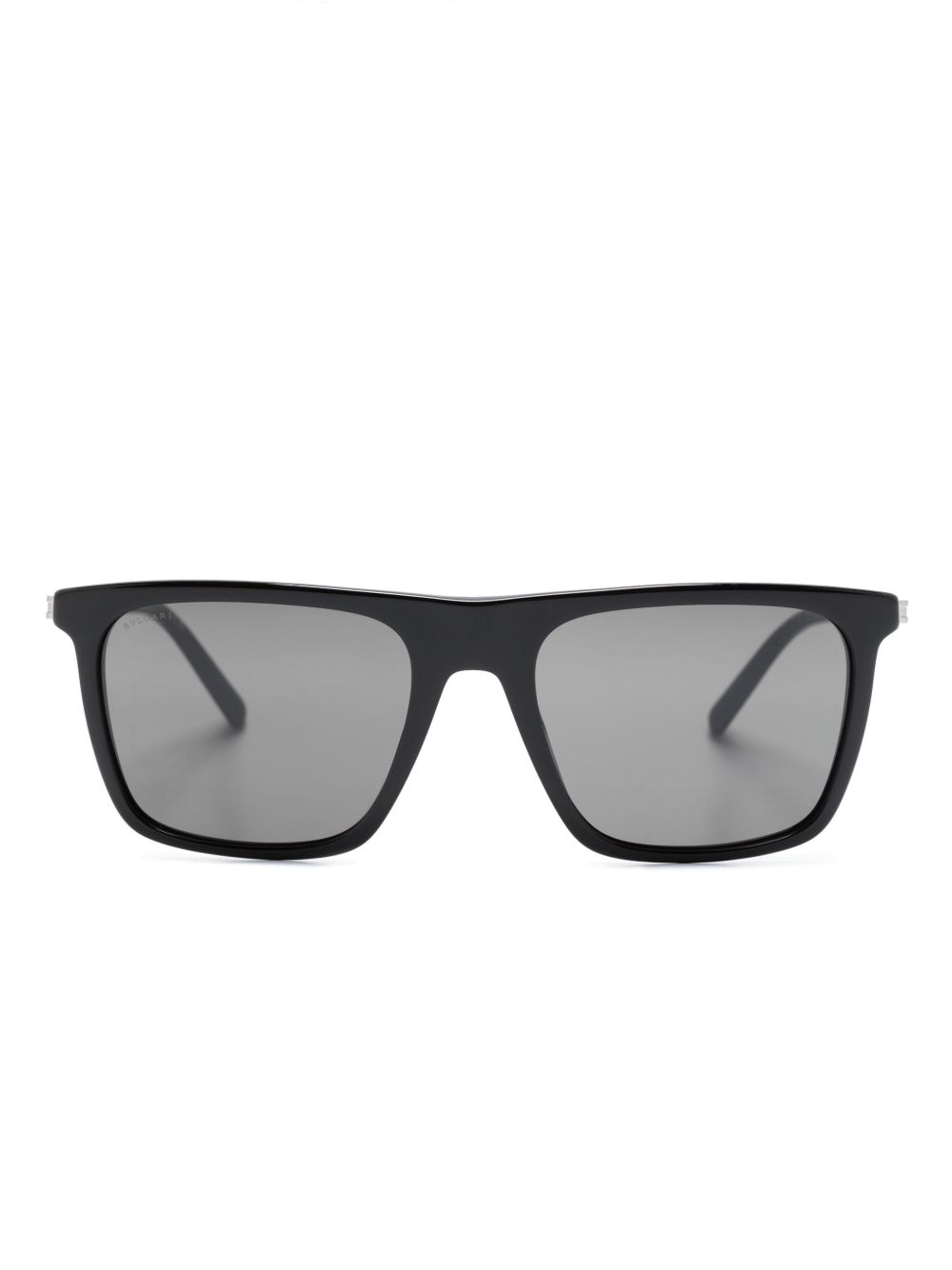 Bvlgari Logo-engraved Rectangle-frame Sunglasses In Black