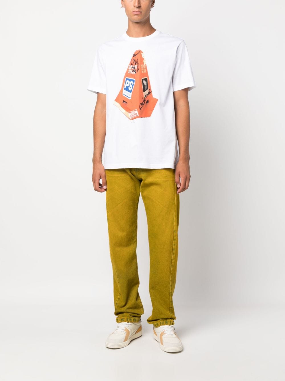 Shop Ps By Paul Smith Cone Graphic-print T-shirt In White