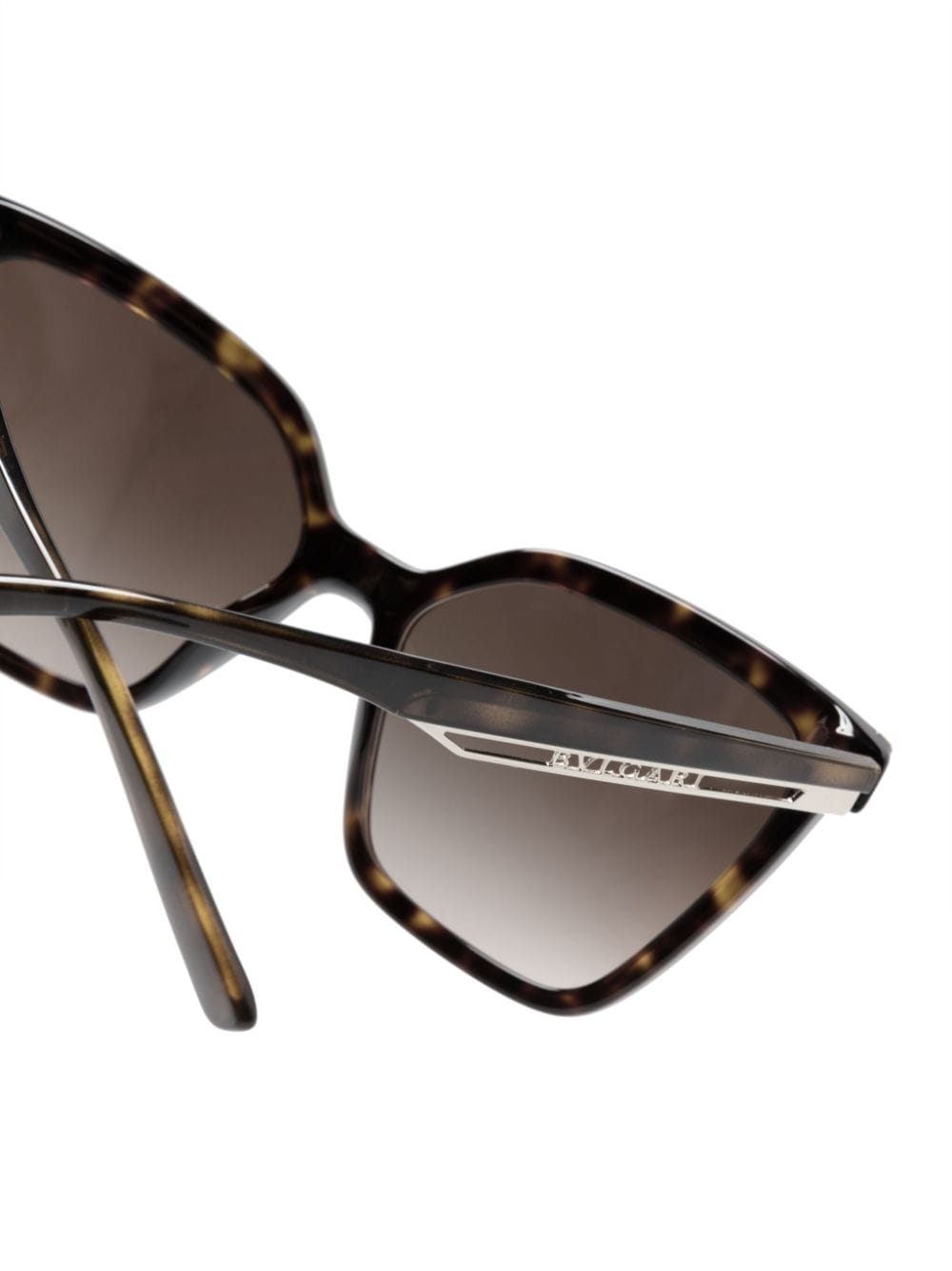 Shop Bvlgari Tortoiseshell-effect Butterfly-frame Sunglasses In Brown