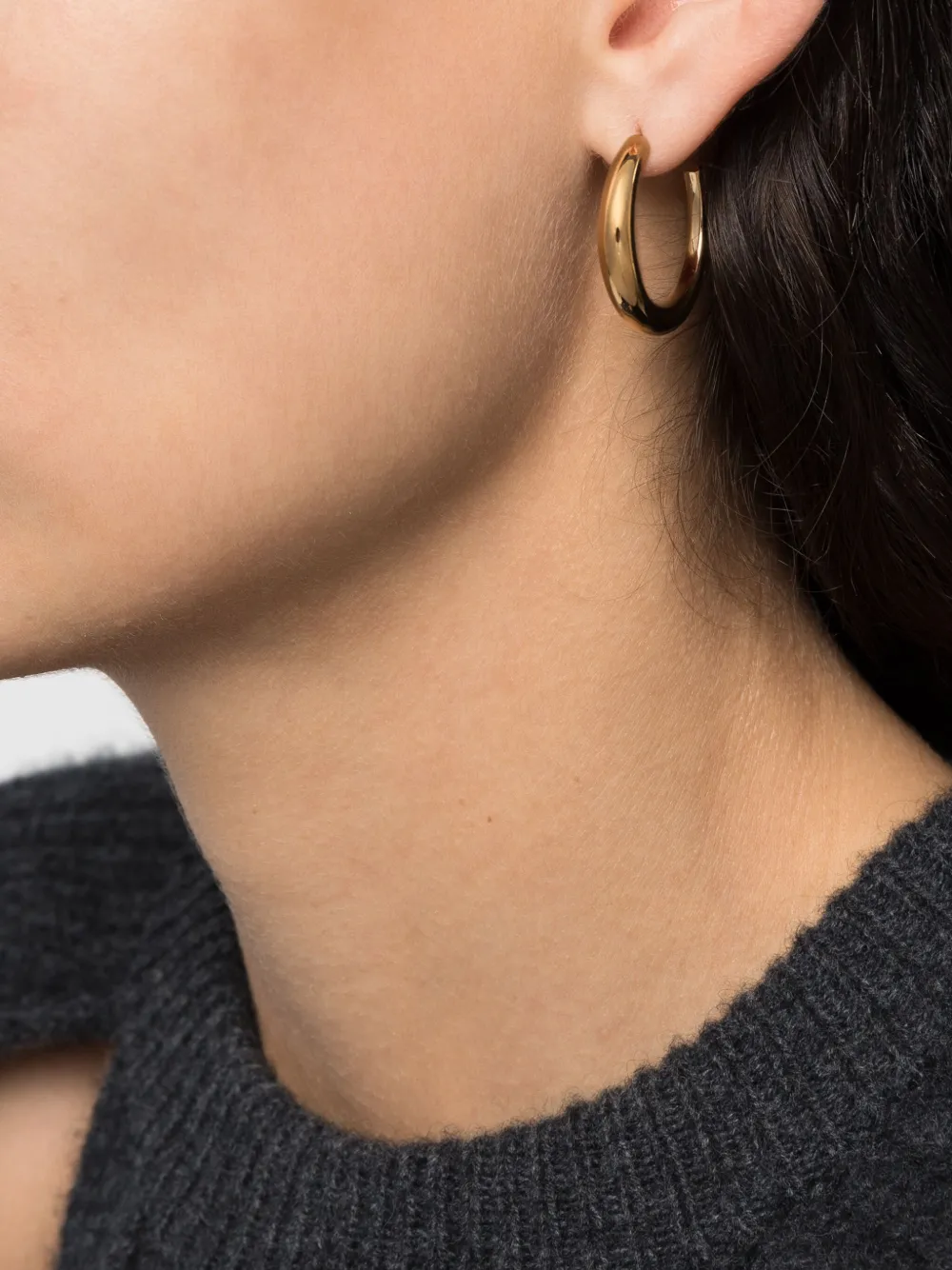 ISABEL MARANT logo-engraved hoop earrings - Goud