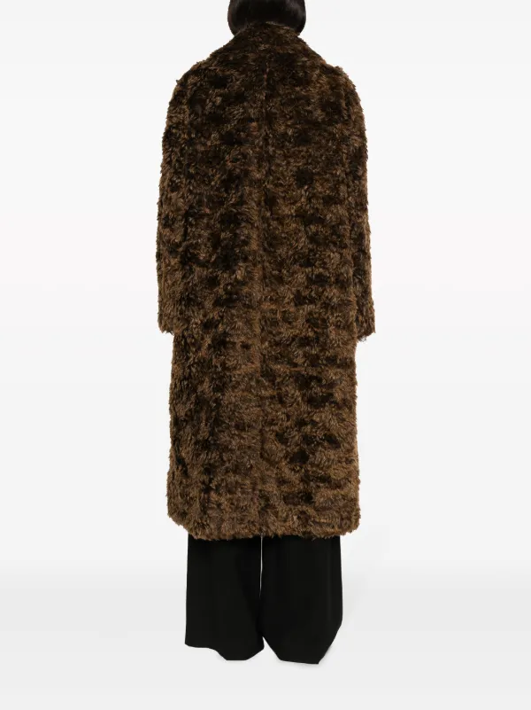 Jil Sander single-breasted faux-fur Midi Coat - Farfetch