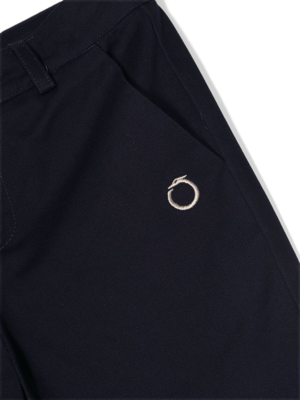 Shop Trussardi Junior Logo-embroidered Cotton Trousers In Blue