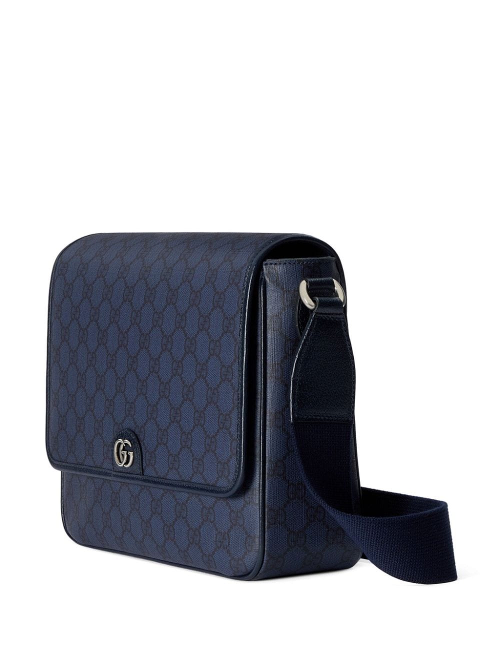 Shop Gucci Medium Ophidia Messenger Bag In Blue