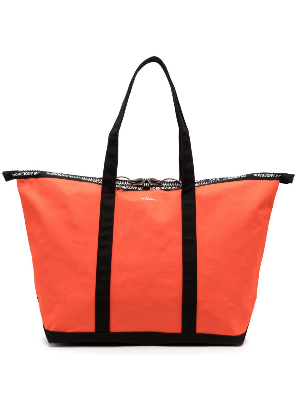 a.p.c. x jw anderson sac cabas à logo imprimé - orange