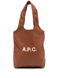A.P.C. small Ninon logo-print tote bag - Brown