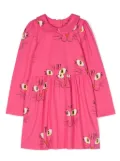 Mini Rodini Angry Cat long-sleeve dress - Pink