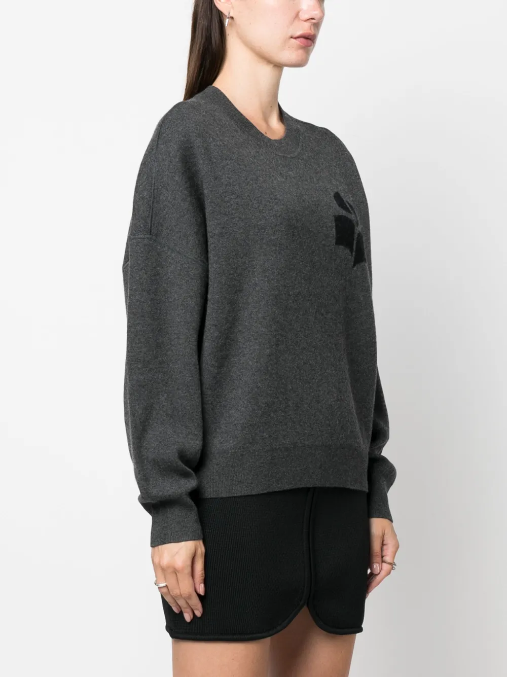 ISABEL MARANT ÉTOILE ATLEE INTARSIA-KNIT LOGO JUMPER