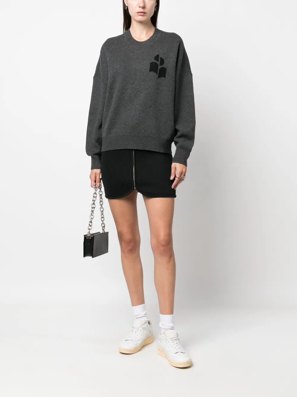 MARANT ÉTOILE Trui met intarsia logo - Grijs