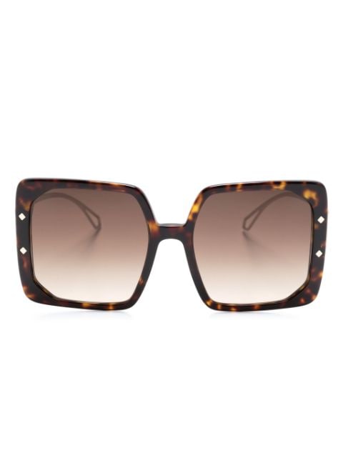 Bvlgari tortoiseshell-effect square-frame sunglasses