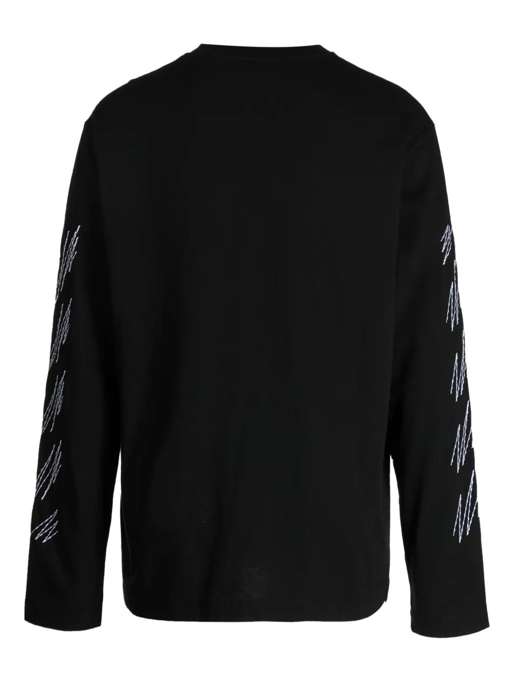 Off-White T-shirt met borduurwerk - Zwart