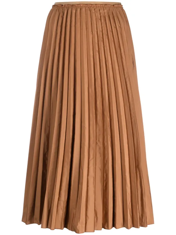 RED Valentino elasticated waist Pleated Midi Skirt Farfetch