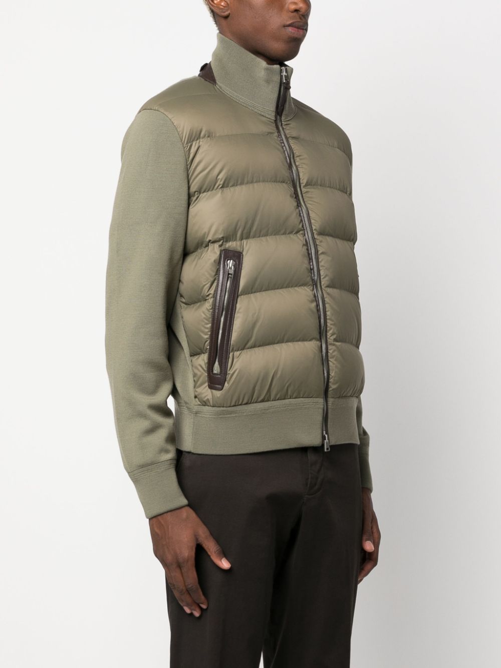Shop Tom Ford Padded Wool Jacket In Green