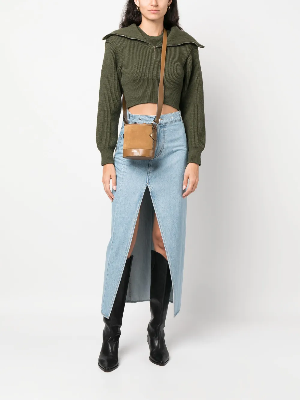 ISABEL MARANT Kleine bucket-tas - Bruin