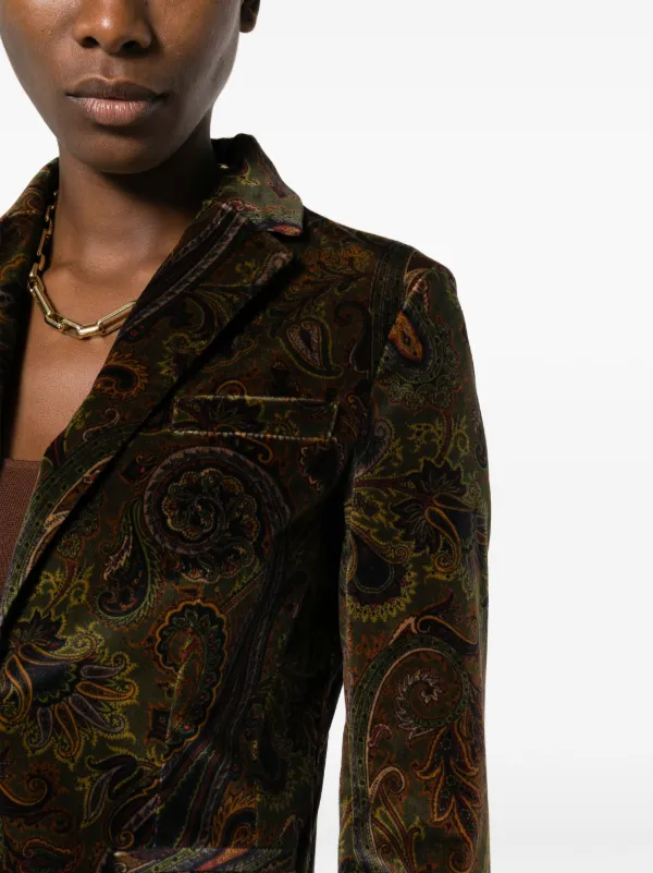 Circolo 1901 paisley print single breasted Velvet Blazer Farfetch