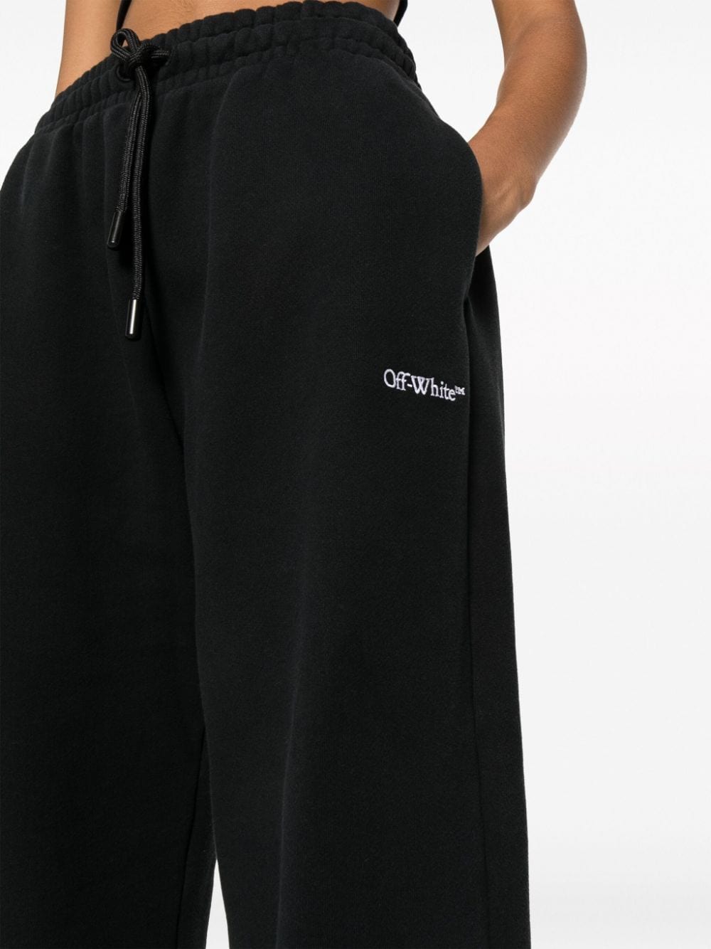 Shop Off-white Bookish Logo-embroidered Track Pants In Schwarz