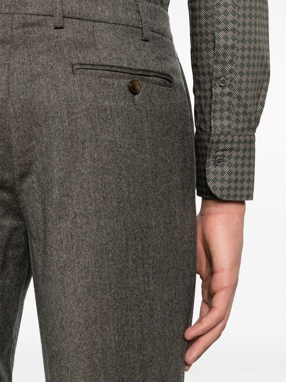 Canali Wollen broek Bruin